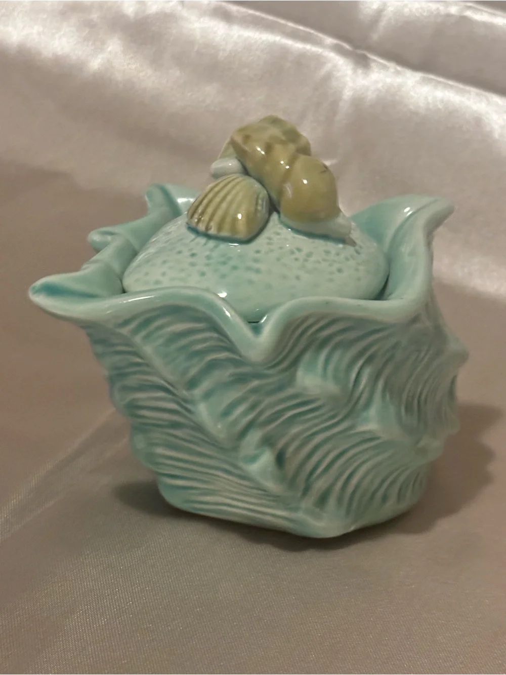 Pier 1 Imports Turquoise Ceramic Lidded Jar/ Sugar Bowl